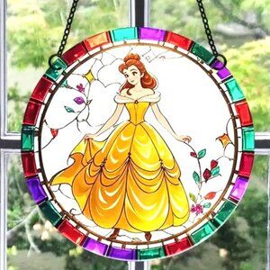 Suncatcher Belle Disney Princess Beauty & the Beast Hanging Window Colorful NEW